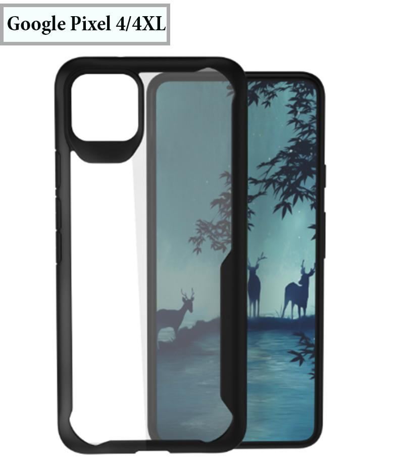 [HCM]Ốp Lưng Google Pixel 4/4XL Chống Sốc Mặt Lưng Cứng Trong Suốt Viền Đen(Không Bị Ngả Vàng)