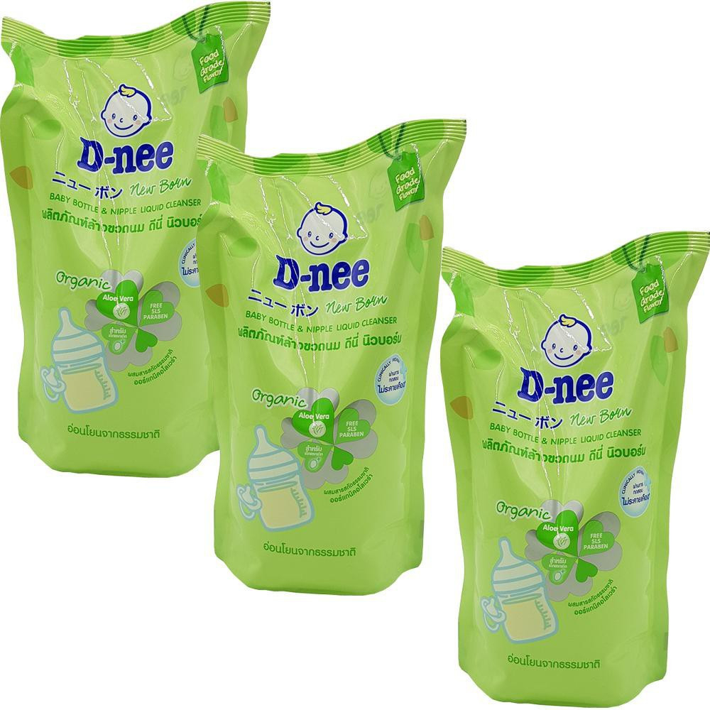 ComBo 3 Túi Nước xúc bình sữa Dnee, Nước rửa bình sữa Dnee dạng túi 600ml hàng THÁI