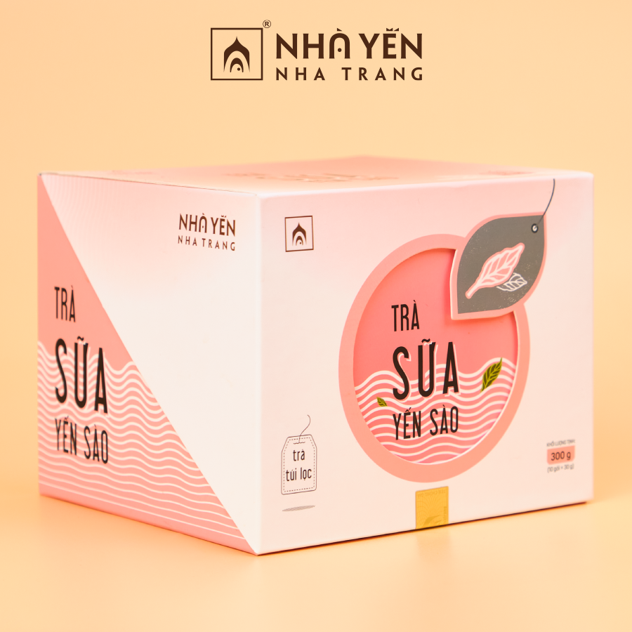 Trà Sữa Yến Sào - Nhà Yến Nha Trang - Hộp 10 gói - Trà túi lọc -  Trà yến - Trà sữa túi lọc