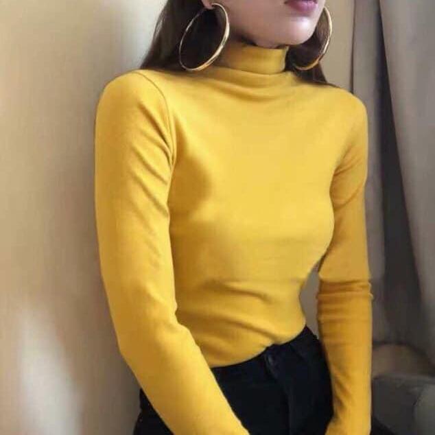 Ao thun gân cổ cao tay dài siêu hot m002