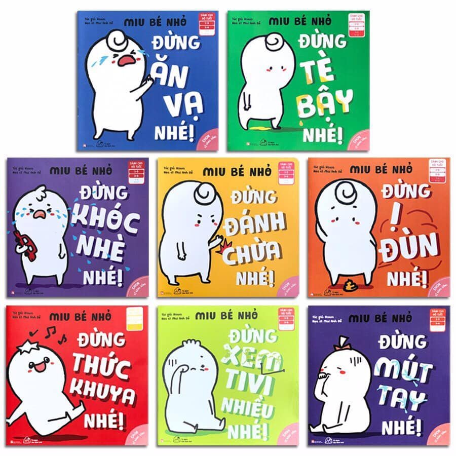 Sách-ehon kĩ năng sống-miu bé nhỏ-combo 8 quyển