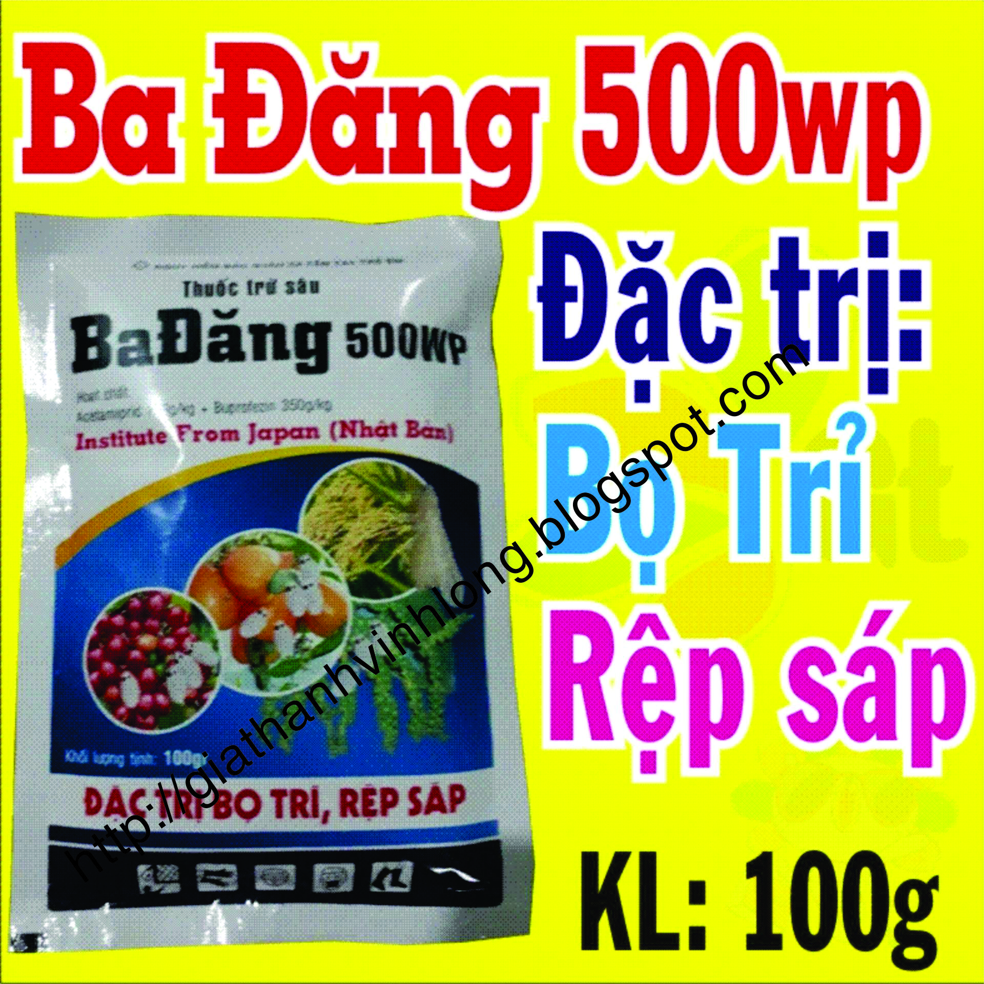 Shop gt19) (Gt1929) - 1 Bịch Thuốc trừ sâu Ba Đăng 500wp - KL 100g - Bọ trỉ, Rệp sáp