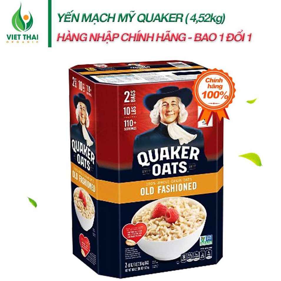 【Hàng Mới Về】Yến Mạch Quaker Mỹ Cán Dẹp 4.52Kg Sỉ Giá Sập Sàn - Việt Thái Organic