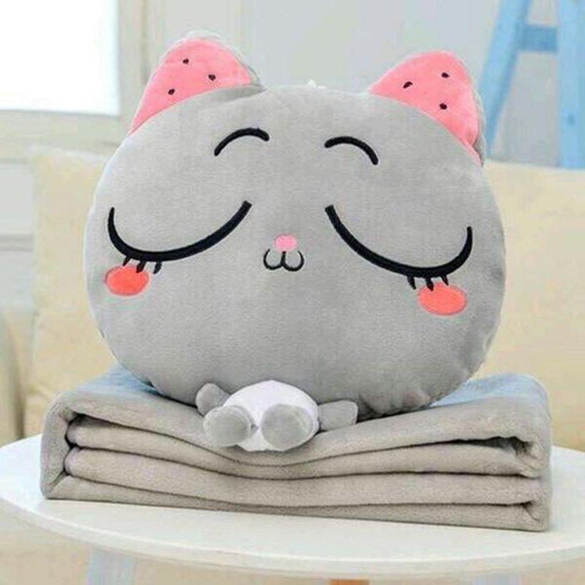 Combo chăn/ mền gối hình thú 3 in 1 cao cấp mềm mại, êm ái cho văn phòng, Combo chan/ men goi hinh thu 3 in 1 cao cap, mem mai, em ai cho van phong