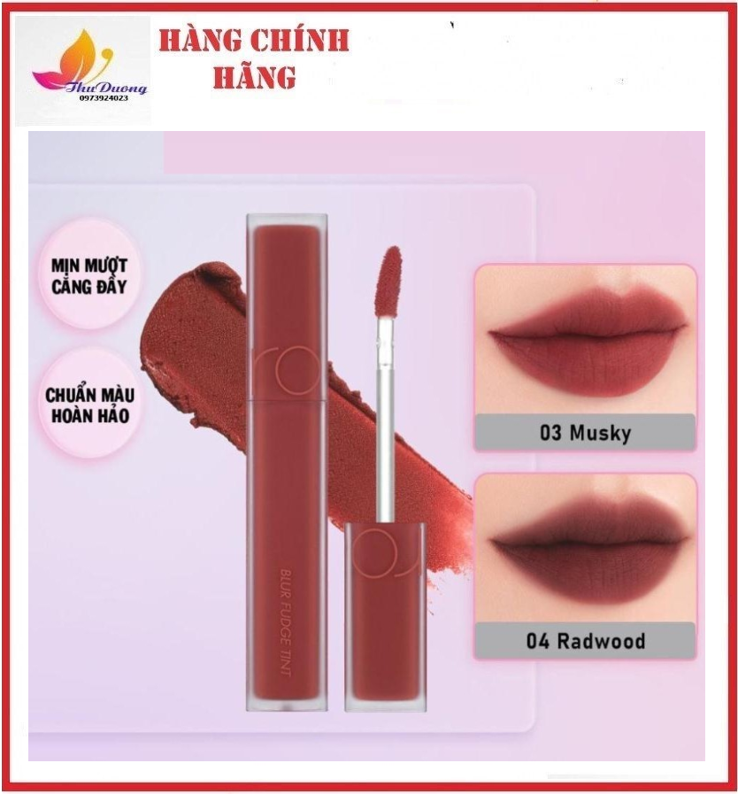  Son Kem Lì Lên Màu Chuẩn Mịn Môi Romand Blur Fudge Tint 5g - #màu 03 #màu 04 