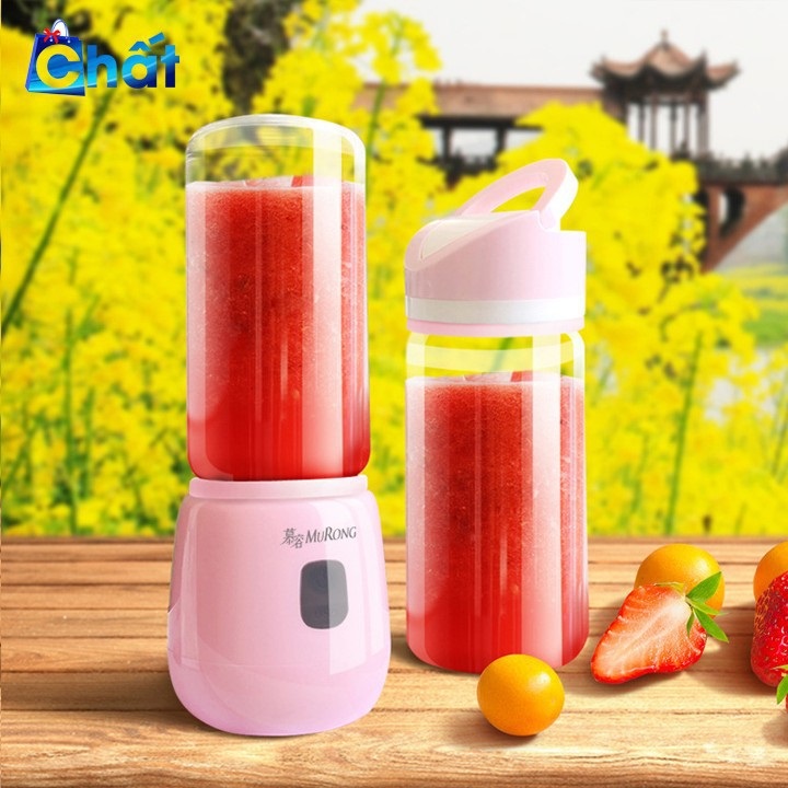 Máy Xay Sinh Tố cầm tay mini Juice cup sạc pin, cối thủy tinh 6 lưỡi 450ml