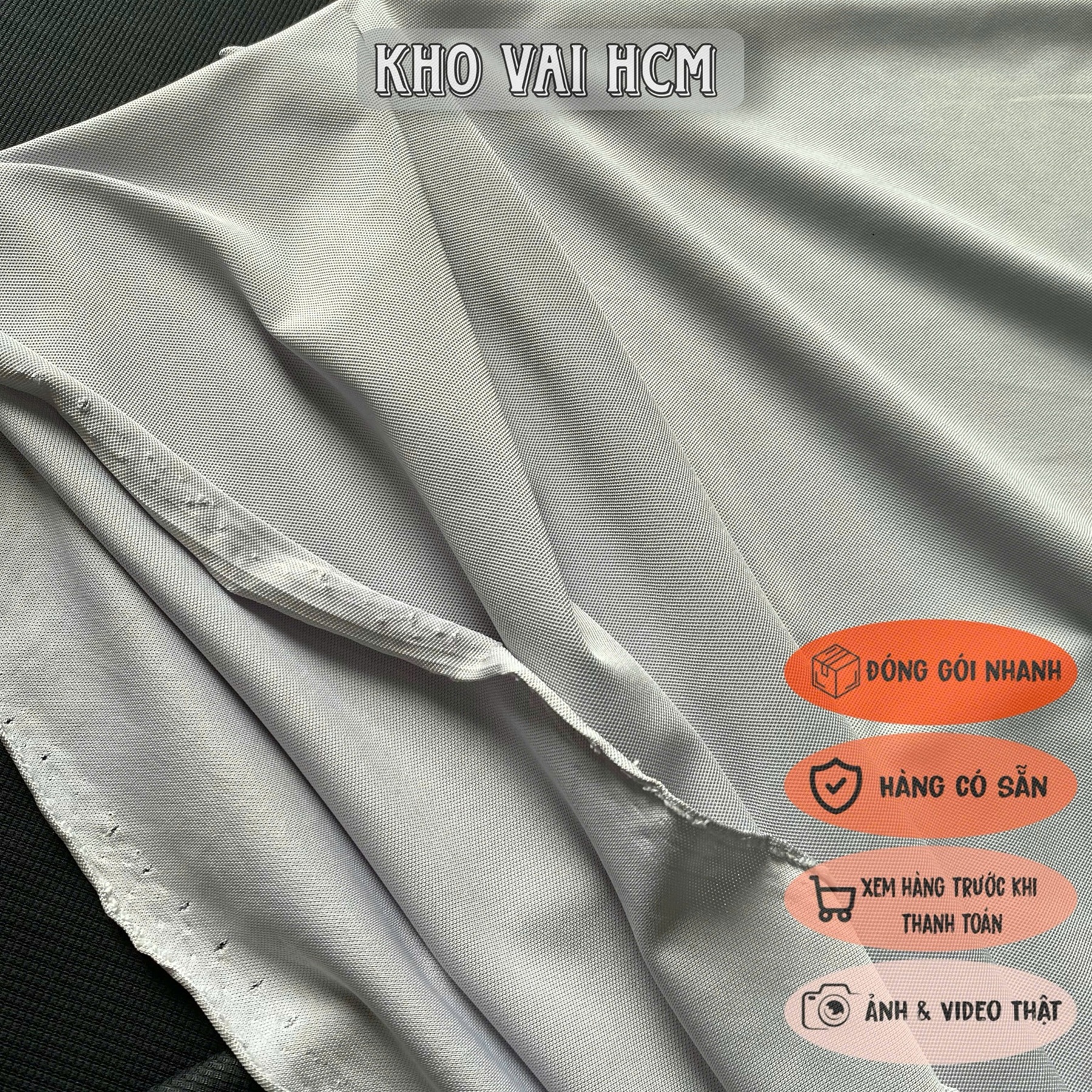 Vải Thun Cá Sấu Lụa Màu Xám Khói, Khổ 1m8 - May Đồ Bộ Nam, Áo Kiểu, Váy - Mềm Mại, Dày Vừa, Rũ Dịu