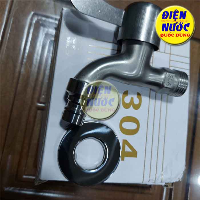 Vòi nước máy giặt, vòi hồ tay gạt Inox SUS304 cao cấp, vòi nước xả siêu mạnh, nhanh chóng với phi 21 dễ dàng lắp đặt