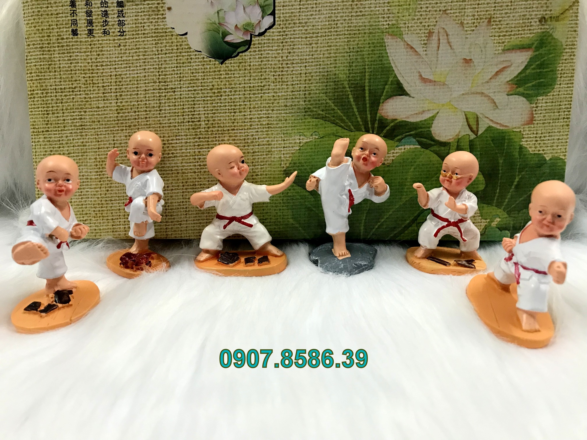 Full set 6 tượng chú tiểu múa võ Karate