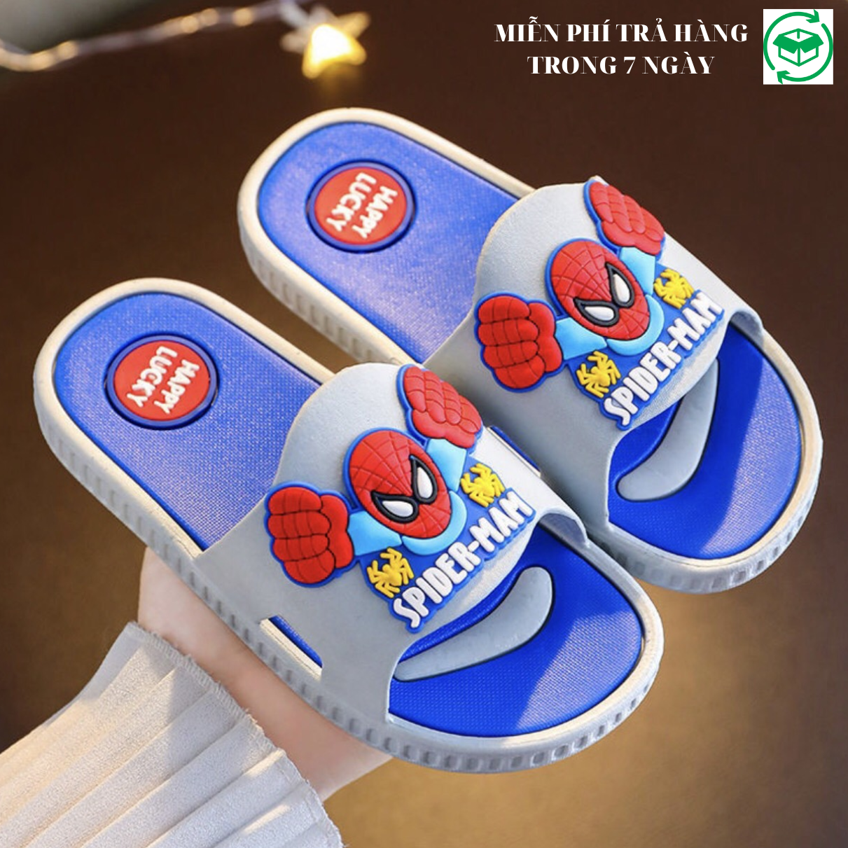 Thanh lý toàn bộ dép siêu nhân nhện 3d đế mềm cho bé trai từ 2 tuổi đến 11 tuổi