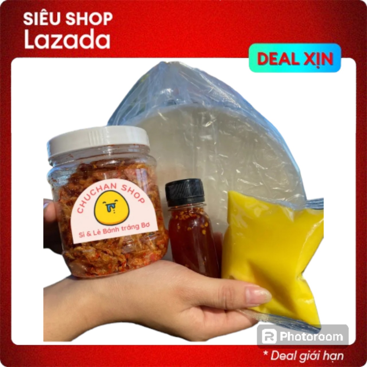 Combo bánh tráng phơi sương tép mở