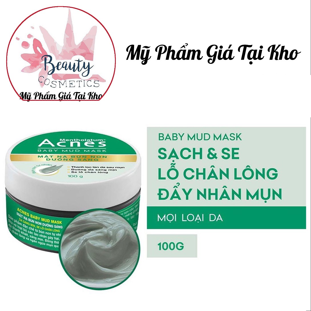 Mặt nạ bùn non acnes dưỡng sáng da 100g baby mud mask