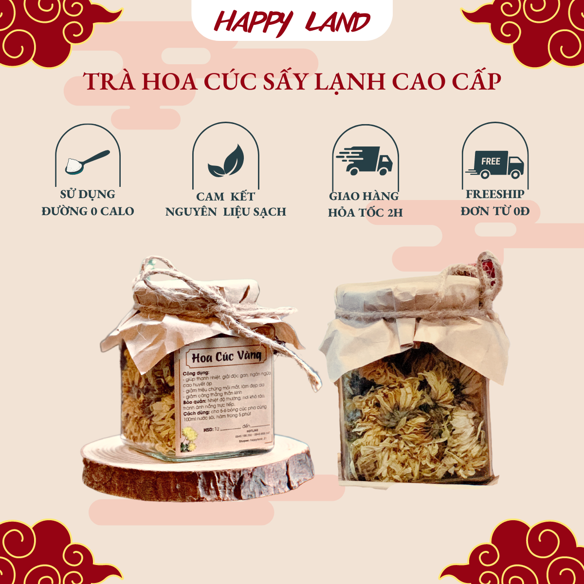 Trà hoa cúc sấy lạnh nguyên bông giá rẻ ĐÀ LẠT CAO CẤP, hoa cúc khô, trà thanh nhiệt, thải độc, đẹp da đẹp dáng