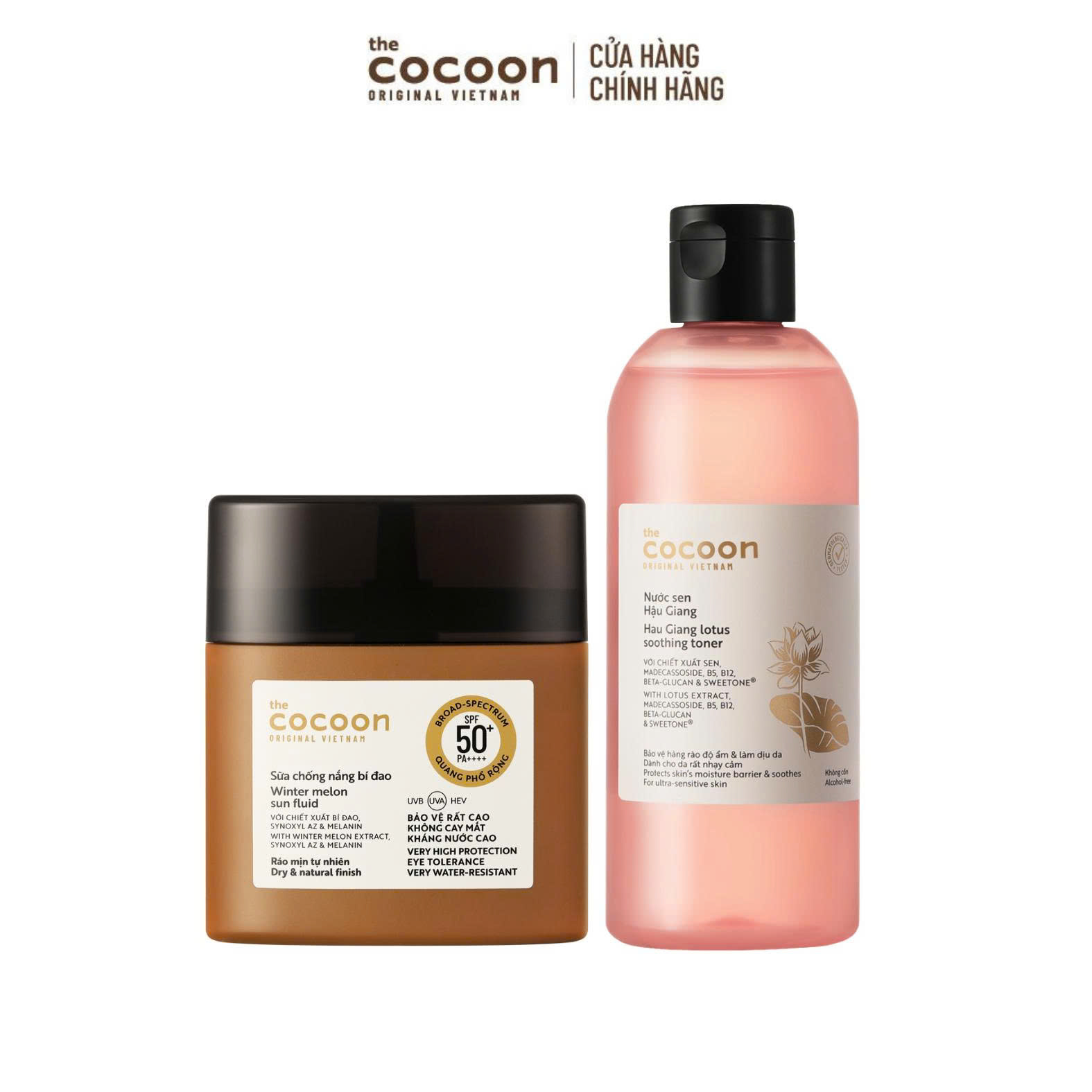 COMBO 1 Sữa chống nắng bí đao Cocoon 50ml + 1 Bigsize Nước Sen Hậu Giang 310ml