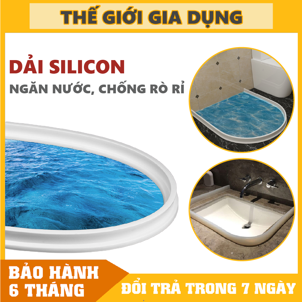 Dải Silicon Chặn Nước Tiện Lợi Dùng Cho Nhà Tắm, Nhà Vệ Sinh, Chỗ Rửa Tay, Máy Giặt (20cm)
