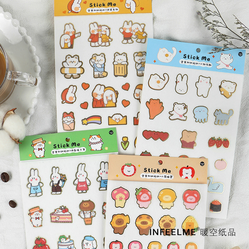 Sticker (hình dán) ANIMAL TEAM động vật nông trại mây trang trí sổ, album, nhật ký, lưu bút, góc học tập