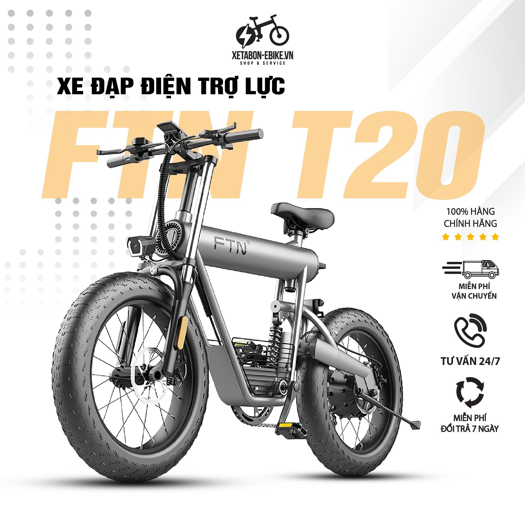 Xe đạp điện trợ lực ftn t20 thể thao