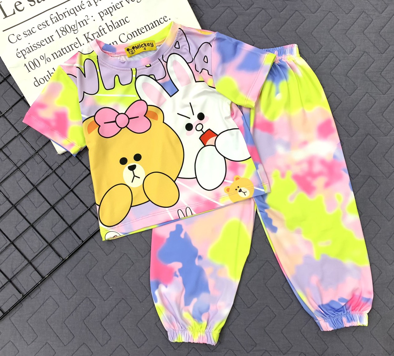 (9-21kg) Bộ thun lạnh ngố siêu phẩm loại 1 bé gái tay ngắn quần dài, thun chuẩn xịn, chất vải đẹp
