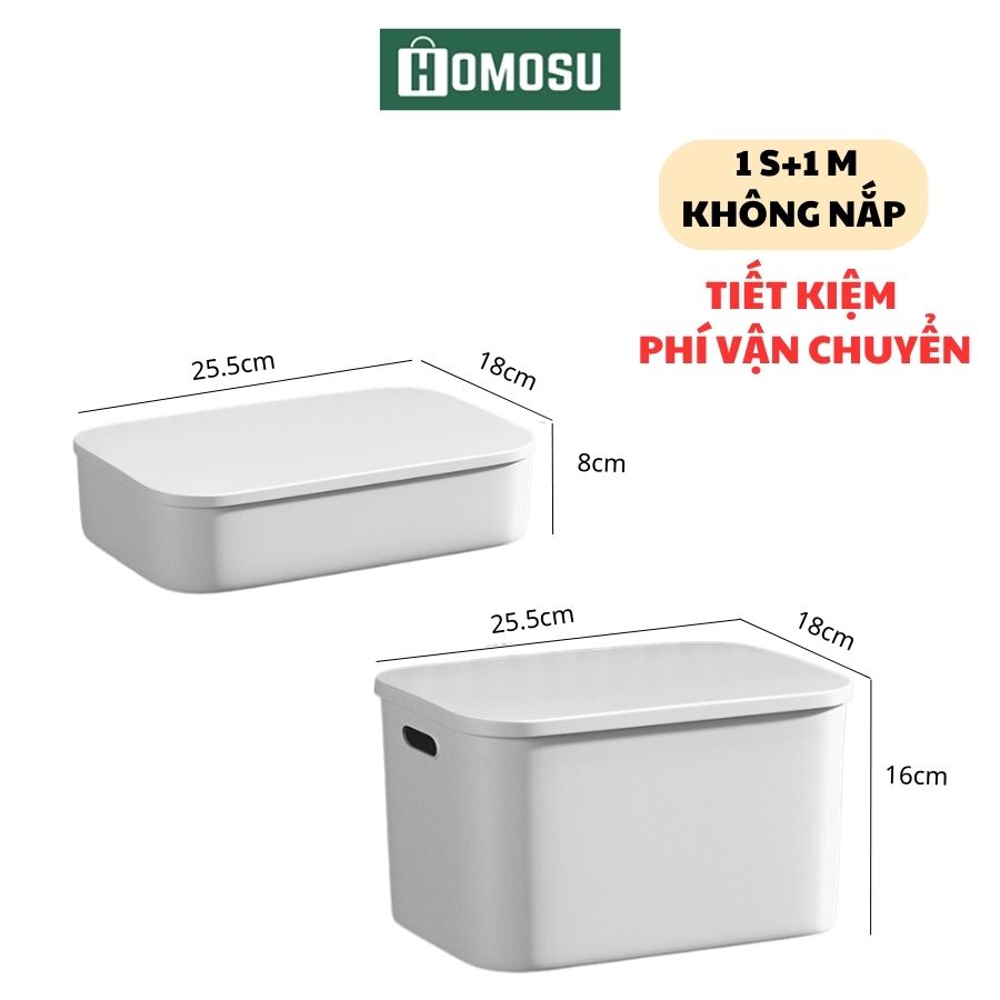 Hộp Đựng Đồ Có Nắp Bằng, Thùng Nhựa đựng Đồ Đa Năng Có Tay Cầm Màu Trắng Tiện Dụng Cao Cấp Q003