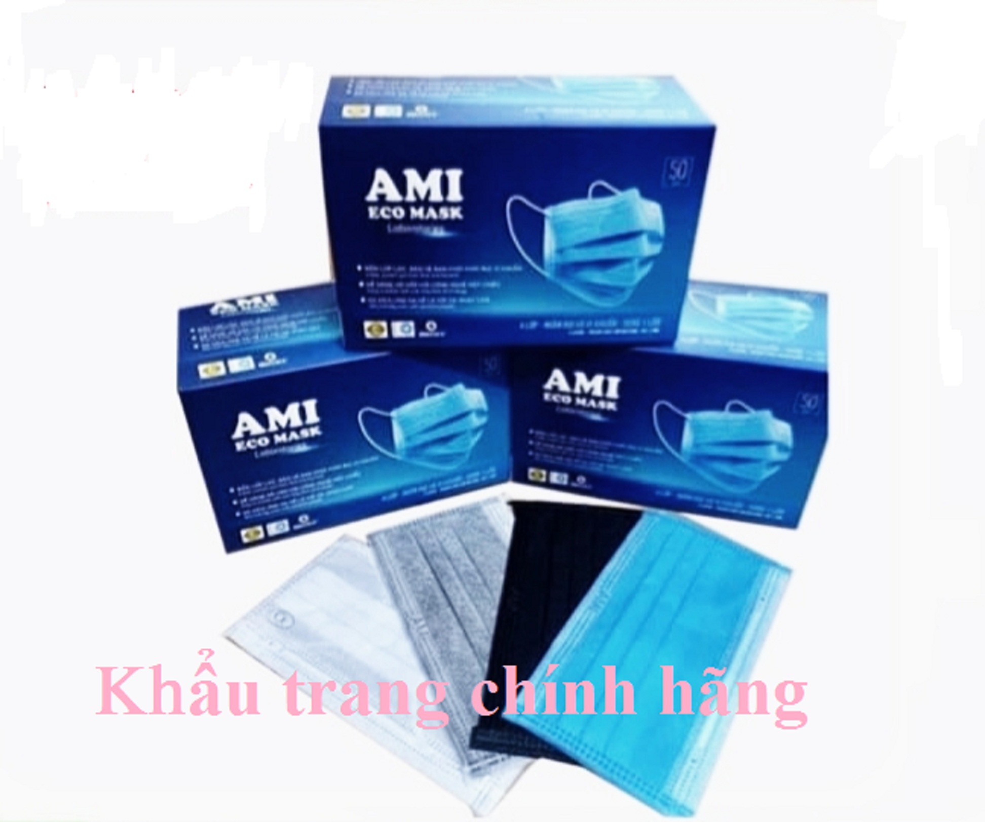Khẩu trang y tế 4 lớp Ami  kháng khuẩn  cao cấp ( hộp 50 chiếc)