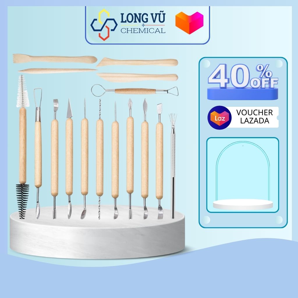 Công cụ điêu khắc đất sét, bộ dụng cụ điêu khắc đất sét, công cụ gốm diy hai mặt cho thợ điêu khắc