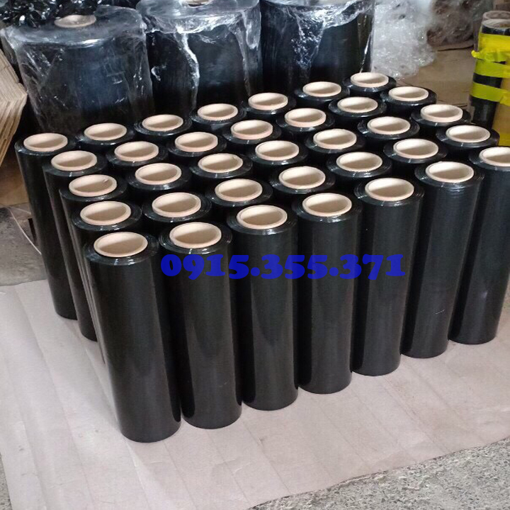 Màng co đen khổ 50cm quấn hàng | Nilon bọc hàng | Màng pe đen quấn hàng