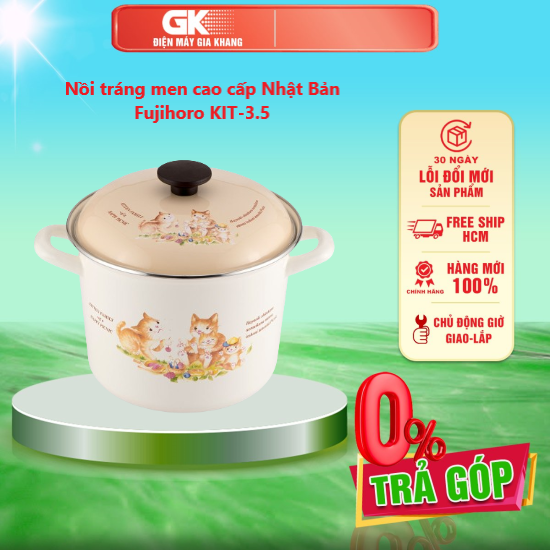 Nồi tráng men cao cấp nhật bản fujihoro kit-3.5 - giao toàn quốc - freeship hcm