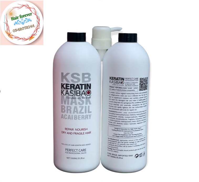 Phục hồi Keratin KSB KASIBAO 1000ml loại chuẩn, colagen dưỡng tóc hư tổn, bóng mềm tóc, mùi nước hoa thơm_Hair forever love