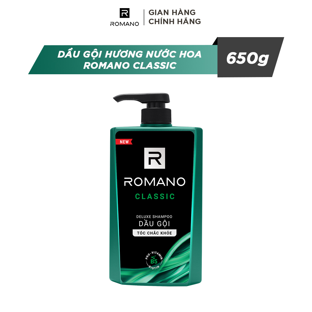 Dầu gội hương nước hoa Romano Classic 650g