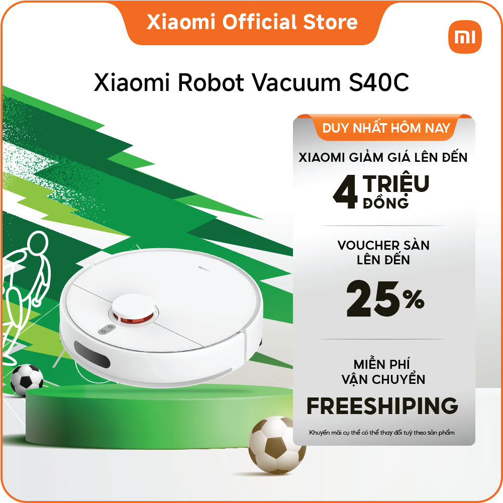 Xiaomi Robot Vacuum S40C | Quạt lực hút mạnh tới 5.000Pa | Dễ dàng loại bỏ lông tóc và các hạt có kích thước lớn | Ngăn chứa bụi và ngăn chứa nước có dung tích lớn | Giảm tần suất đổ rác và làm đầy ngăn chứa nước