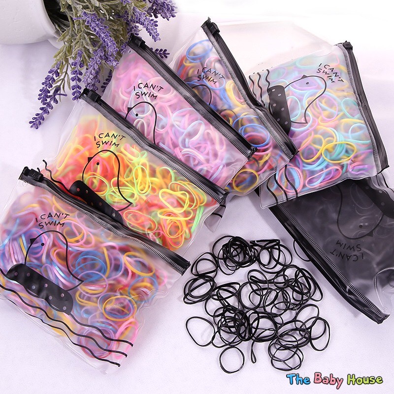 Thun buộc tóc 💛 𝐅𝐑𝐄𝐄𝐒𝐇𝐈𝐏💛 set chun buộc tóc combo túi zip thun buộc tóc hàn quốc cho bé và mẹ