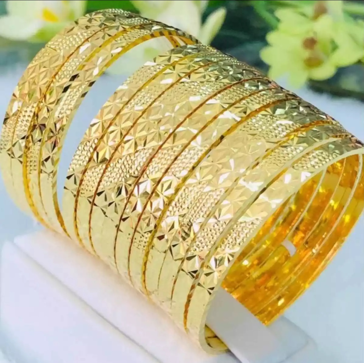 [Siêu khuyến mãi-Miễn phí vận chuyển-MUA 4 BỘ GIÁ HỜI] Bộ vòng ximen 7 chiếc mạ vàng 18K cao cấp khóa vàng thật vòng ximen bản 4 li khóa vàng thật giống vàng thật 99% cam kết không đen đeo cực sang chảnh trang sức nữ vàng