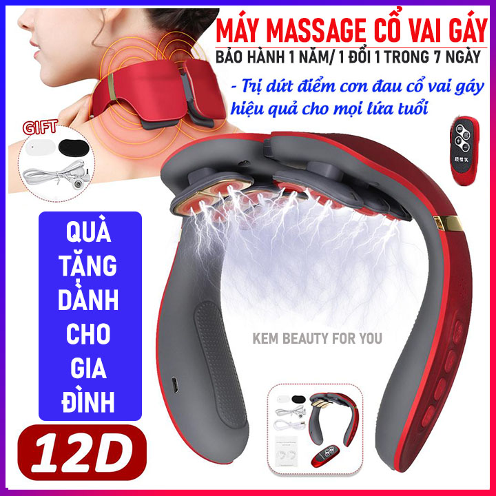 Gối massage, gối mát xa cổ vai gáy, Máy mát xa cầm tay, máy massage cổ vai gáy, máy massage cầm tay, gối mát xa cổ vai gáy, máy massage toàn thân đa năng - BẢO HÀNH 12 THÁNG