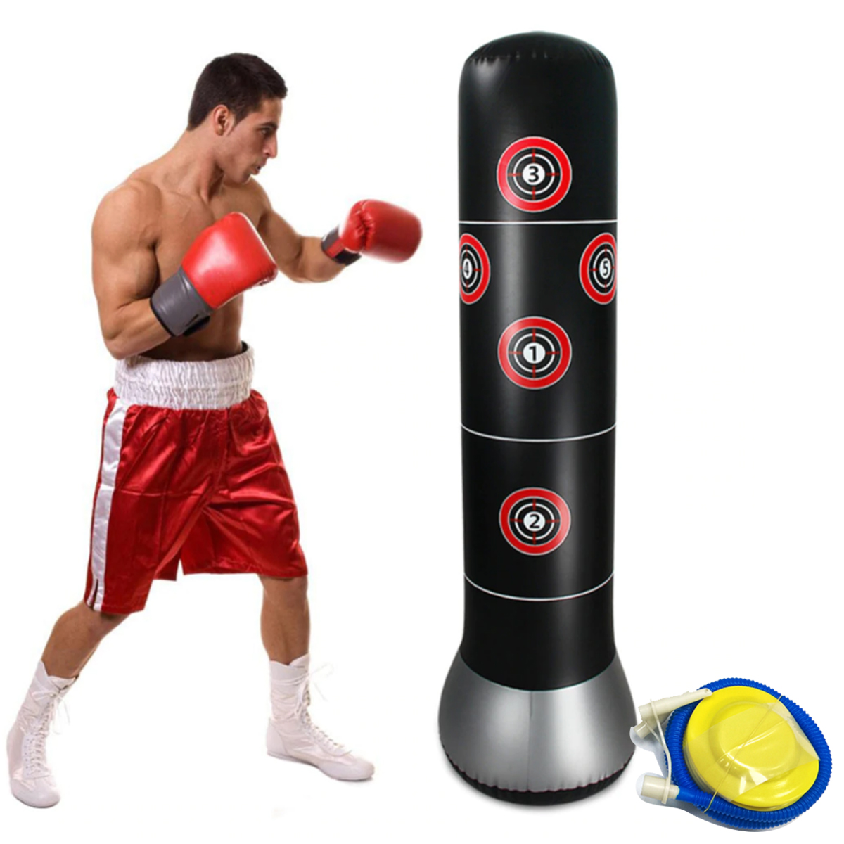 Bao trụ đấm bốc tự cân bằng – PURE BOXING tập luyện cơ thể khỏe mạnh nhanh nhẹn cho trẻ và người lớn  - 155cm – Đường kính 48cm