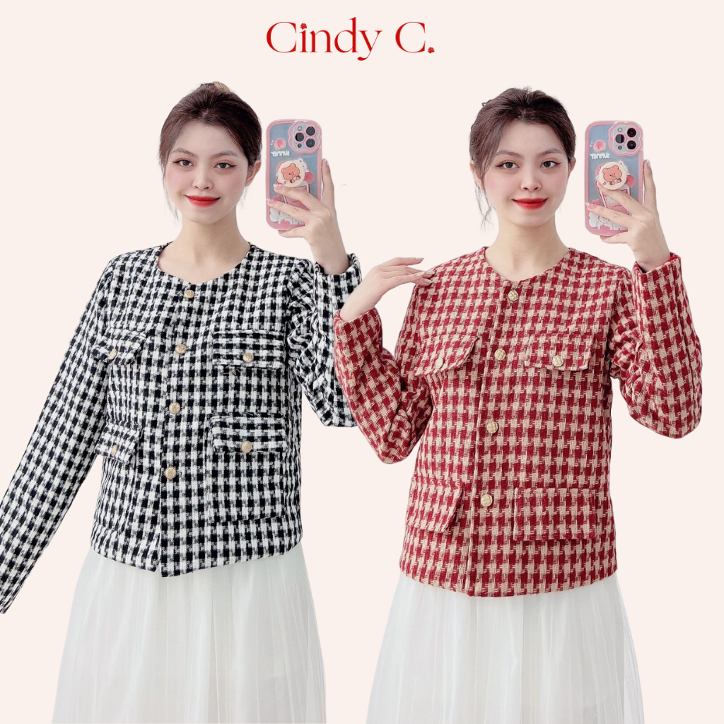 Áo khoác dạ tweed rama cindyc 24770