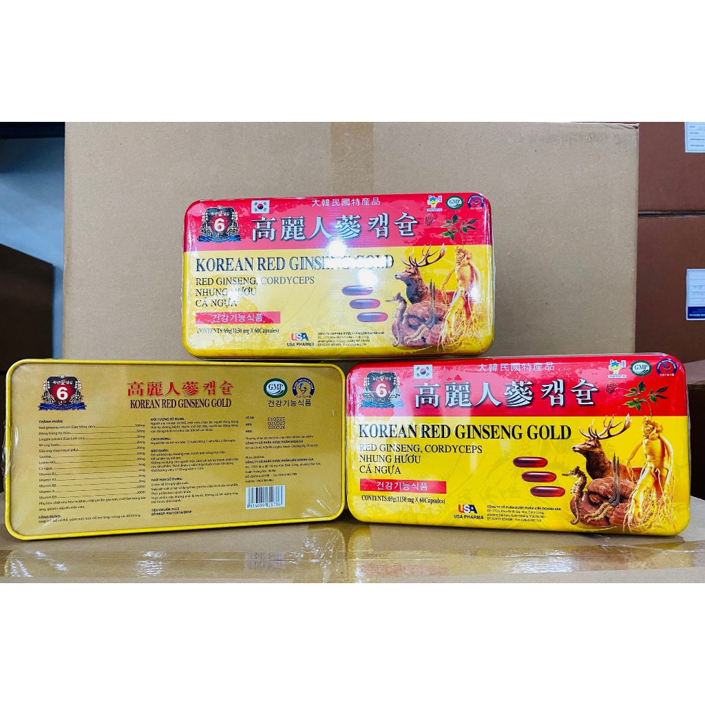 Korean red ginseng gold Bồi bổ sức khỏe nâng cao thể trạng hộp 60 Viên.