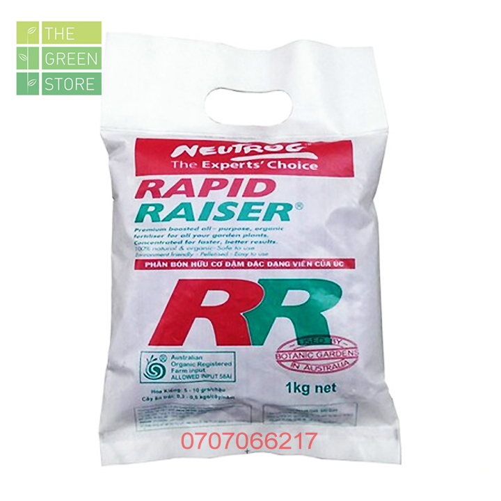 1KG Phân hữu cơ Úc - viên tan chậm RAPID RAISE cho phong lan, hoa kiểng (hồng, mai, bonsai...), rau sạch