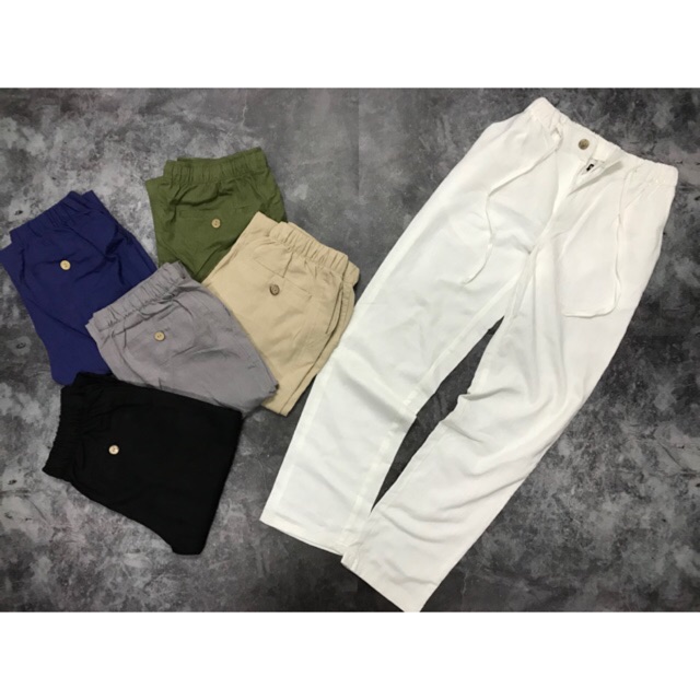 Quần đũi nam quần đũi dài vải đũi cotton mộc mạc thoáng mát qdd1