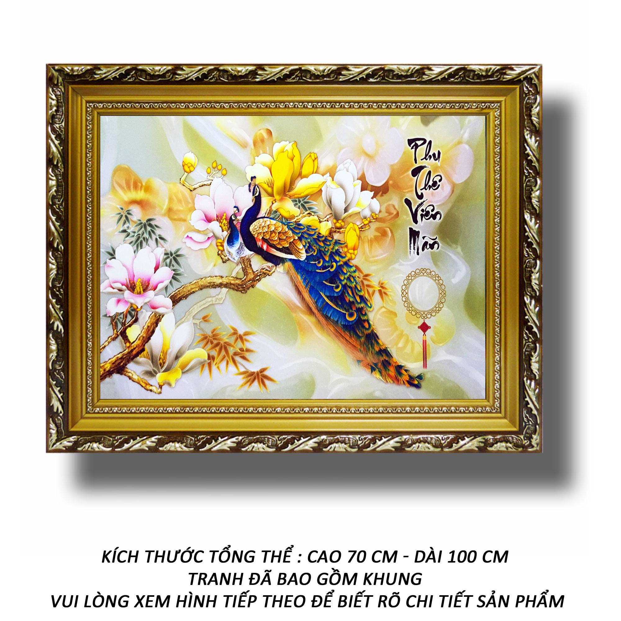 Tranh treo tường - Phu Thê Viên Mãn 18 - Tranh Minh Hiền (KHUNG GỖ - 70 x 100 cm)