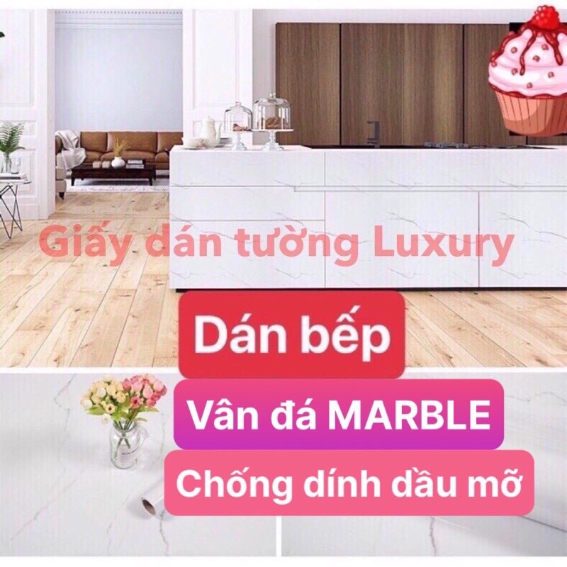 Giấy dán tường 5Mx60CM Giấy dán bếp vân đá MARBLE Giấy dán tường bếp chịu nhiệt chống dầu mỡ chống nước TRÁNG-NHÔM