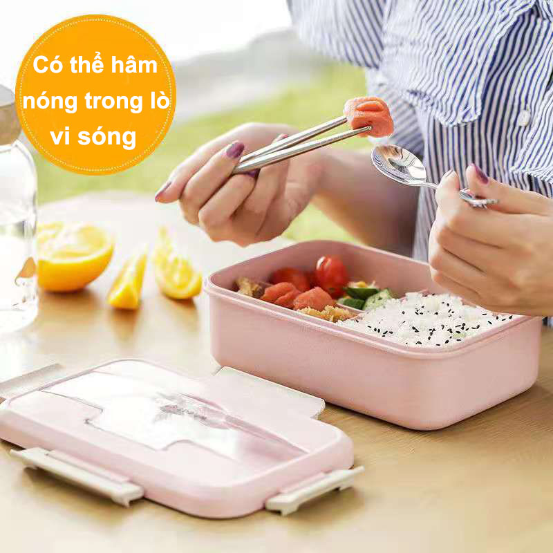 Bộ Hộp Đựng Cơm Giữ Nhiệt Chia 3 Ngăn Bento Cute - Cốc Canh - Túi Ăn Trưa Văn Phòng-lò Vi Sóng Sưởi ấm