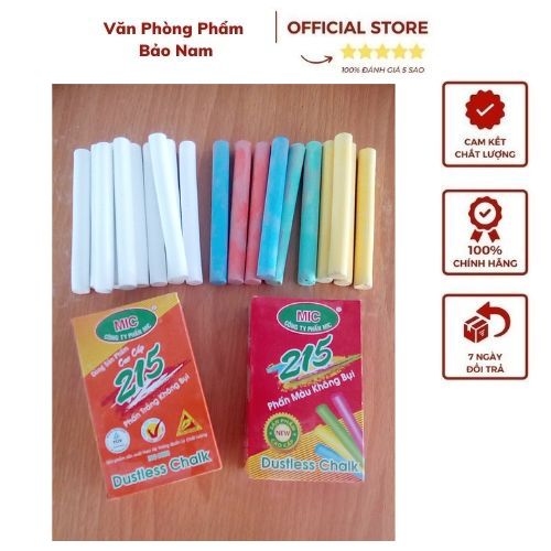 Combo 5 hộp Phấn màu/phấn trắng không bụi Mic