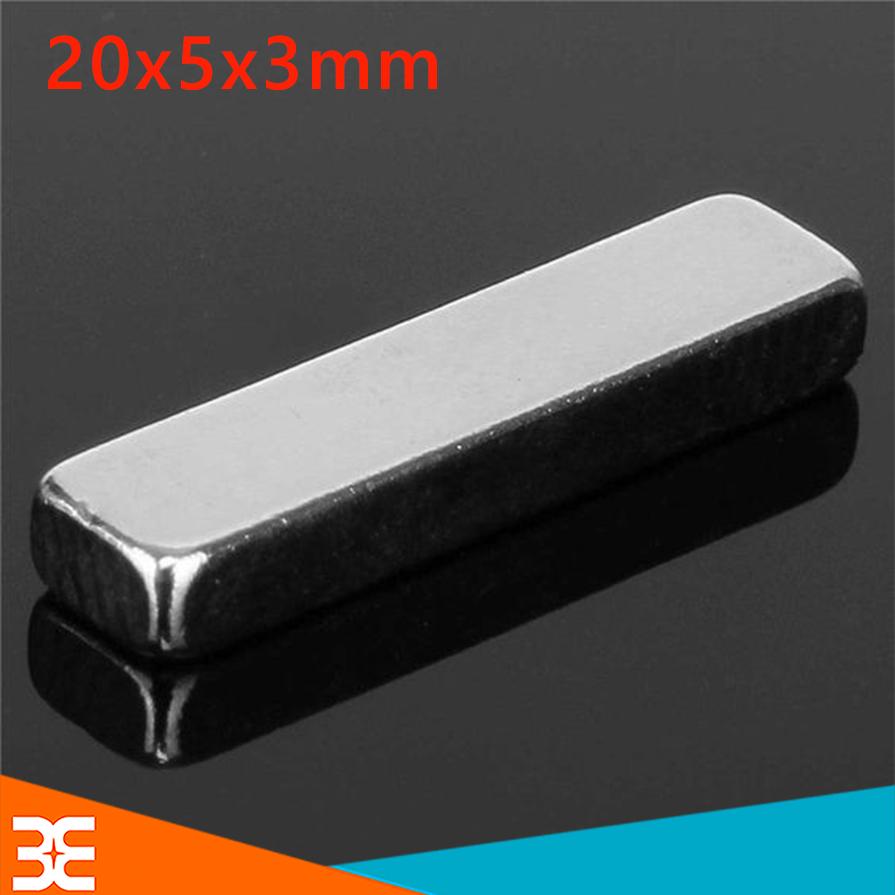 Bộ 50 viên nam châm đất hiếm chữ nhật 20x5x3mm