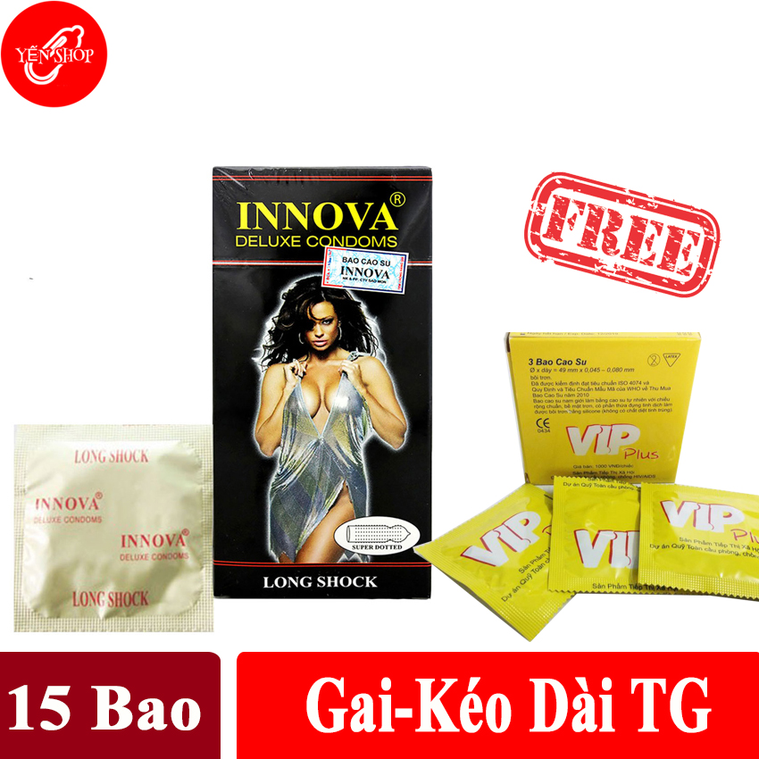 (15 BCS) BAO CAO SU GAI IN-NOVA BLACK GAI LỚN, KÉO DÀI THỜI GIAN CỰC PHÊ – TẶNG hộp bao cao su