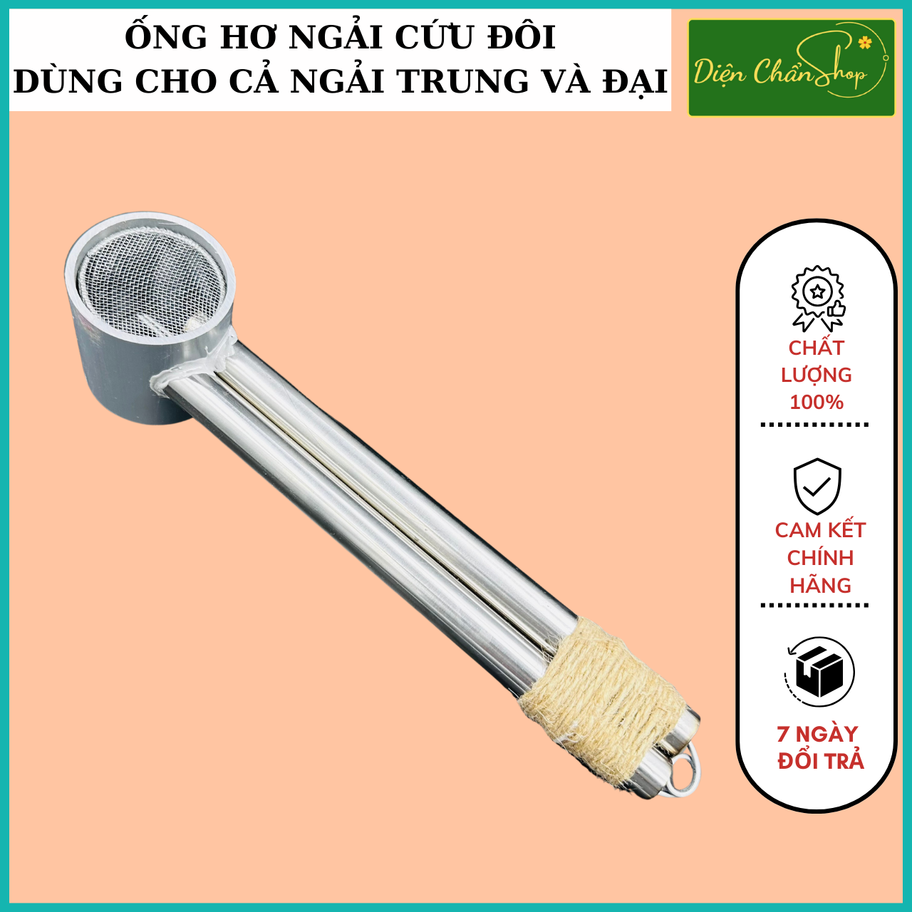 Ống hơ ngải cứu đôi diện chẩn - dùng cho cả ngải đại và trung