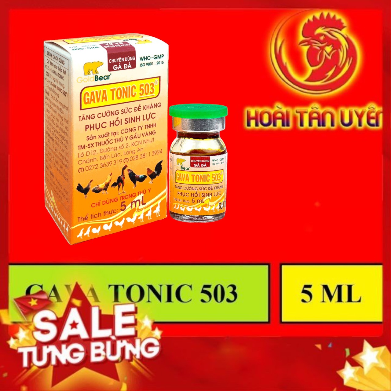 ComBo 10 lọ Thuốc nuôi tăng bo gà đá GAVATONIC 503