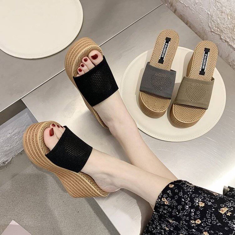 Dép xuồng nữ đế cao 7cm siêu nhẹ