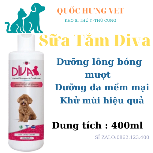Sữa tắm diva cho chó mèo -quốc hưng vet