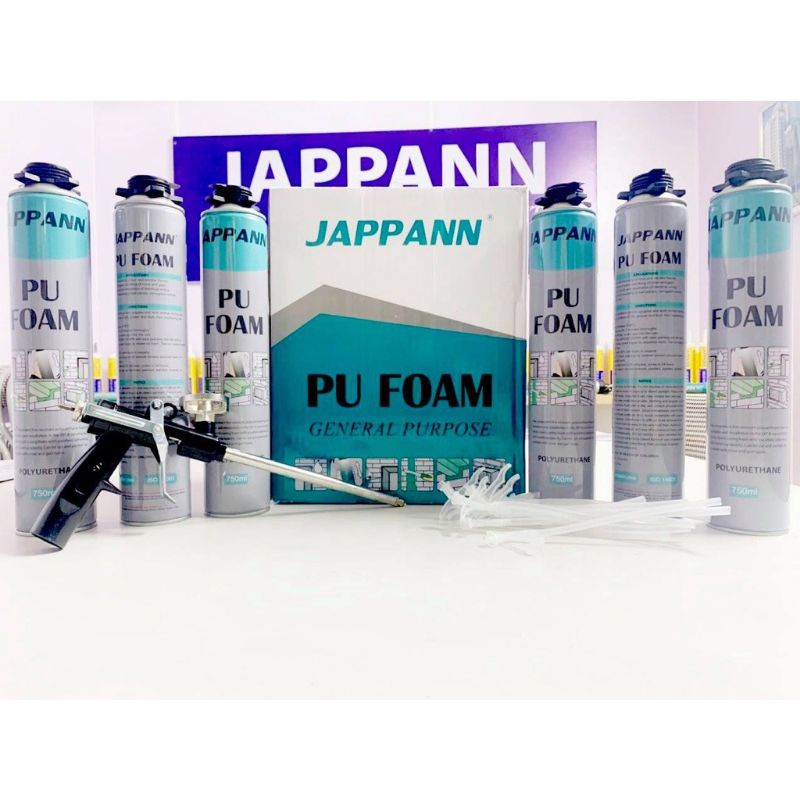 Keo bọt nở PU Foam Jappann, Keo trám khe tạo bọt xốp, bít kín khe hở chống sự rung động