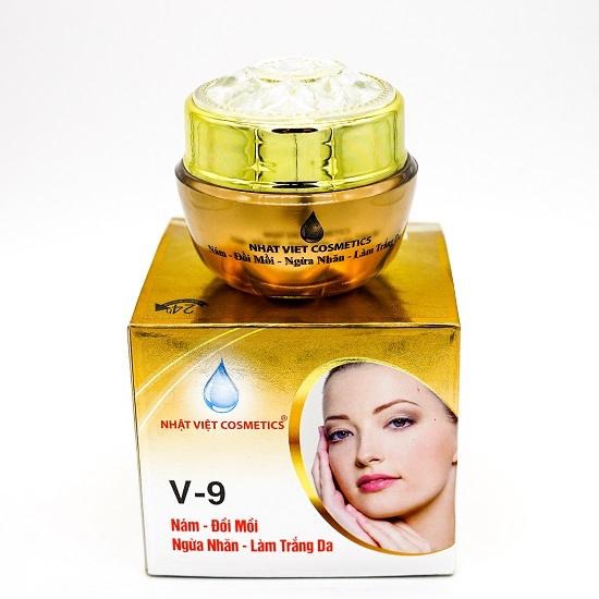 [HCM]KEM NÁM ĐỒI MỒI NGỪA NHĂN LÀM TRẮNG DA NGỌC TRAI ĐEN SỮA ONG CHÚA V9 NHẬT VIỆT COSMETICS 16G